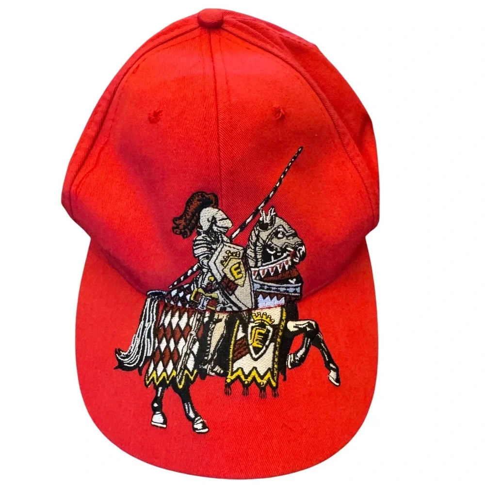 Excalibur Hotel Casino Las Vegas Red Snapback Hat Knight Jousting Embroidered